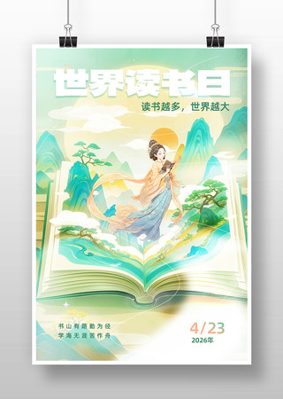 世界读书日插画海报 世界读书日插画海报