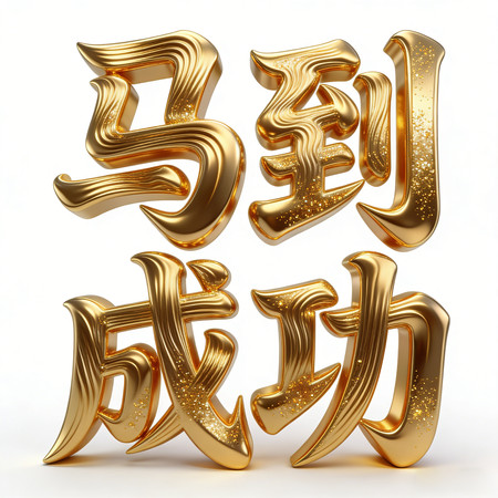马到成功金色立体字 马到成功金色立体字
