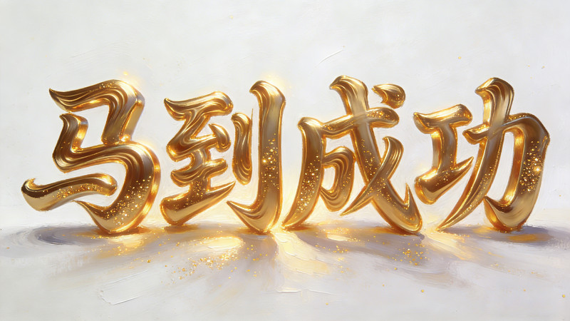 马到成功金色立体字 马到成功金色立体字