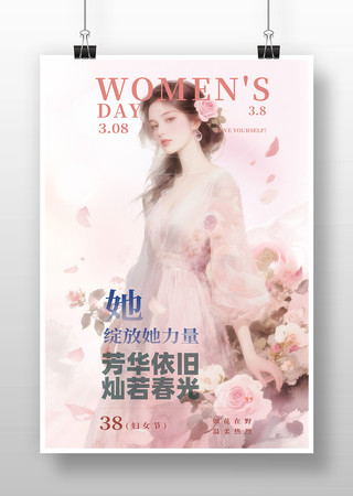 三八妇女节插画海报 三八妇女节插画海报