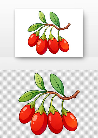 红色浆果卡通插画 红色浆果卡通插画