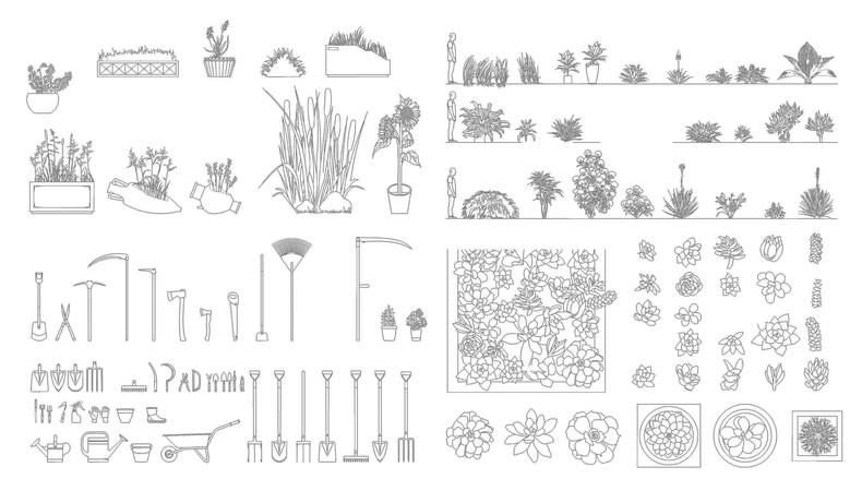 ����ֲ�� ��԰��Ʒ���� dwg