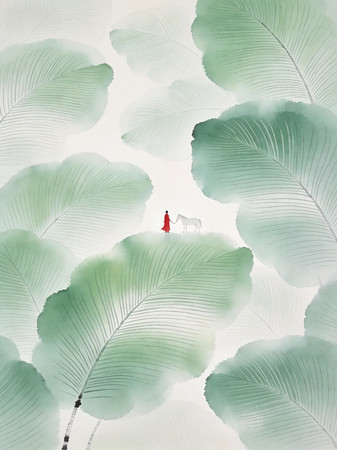 牧马人主题的写意水墨画 牧马人主题的写意水墨画