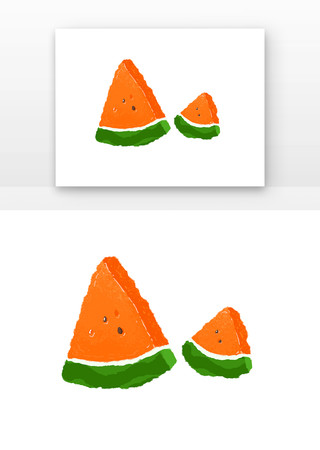 手绘水果西瓜切块 手绘水果西瓜切块