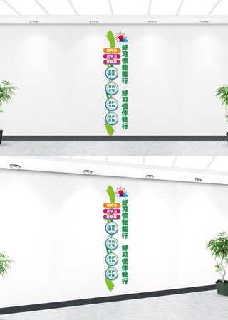 竖版养成好习惯文化墙 竖版养成好习惯文化墙