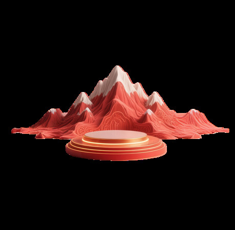 3D��Ⱦ����ɽ����̨�廭�ز�