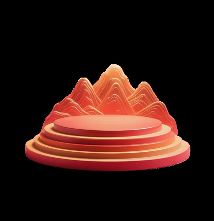 3D��Ⱦ��̨ɽ�峡���廭�ز� PNG