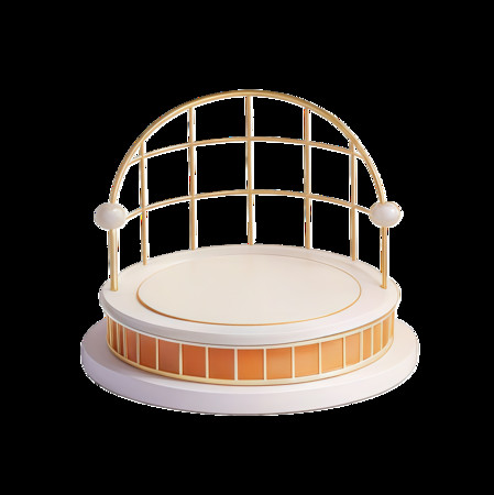 ��ɫ���ΰ�ɫԲ��չʾ̨ PNG