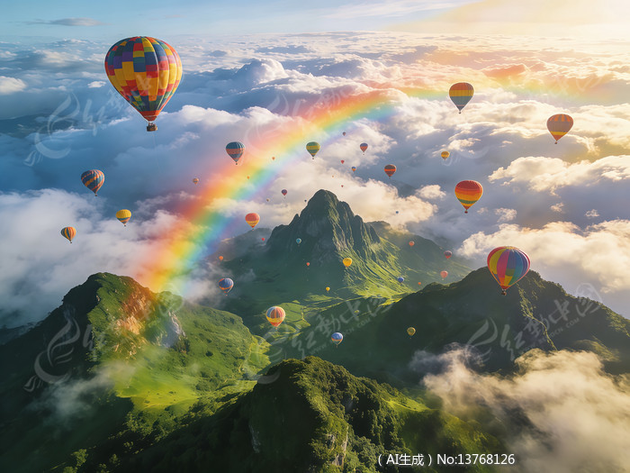 ��ɽ���ƺ�֮�ϵĲʺ���������