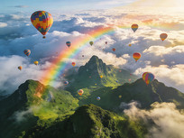 ��ɽ���ƺ�֮�ϵĲʺ���������