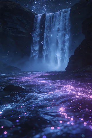 4K星空瀑布 4K星空瀑布