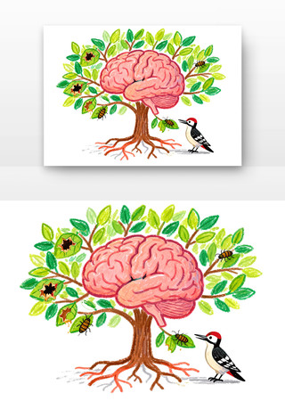 为大脑除害保精神健康卡通 为大脑除害保精神健康卡通