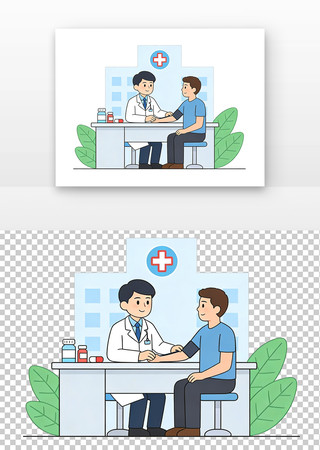 医生给病人检查元素 医生给病人检查元素