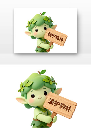 爱护森林世界地球日卡通 爱护森林世界地球日卡通