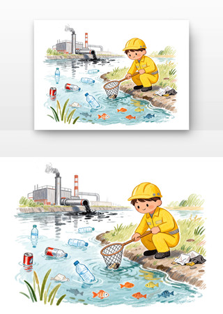 河流保护行动世界地球日卡通 河流保护行动世界地球日卡通
