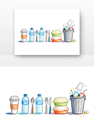 拒用一次性用品世界地球日卡通 拒用一次性用品世界地球日卡通