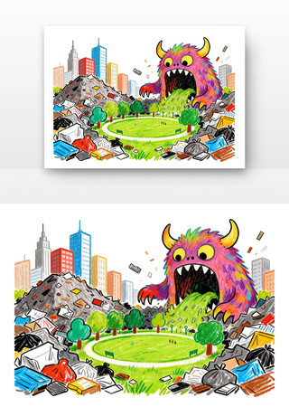 垃圾围城世界地球日卡通 垃圾围城世界地球日卡通