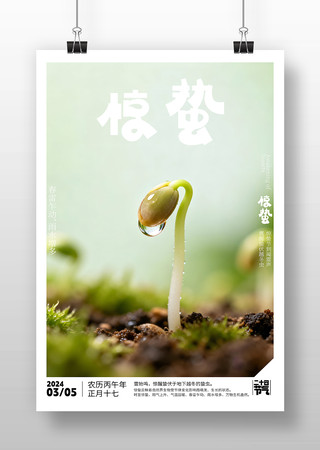 原创惊蛰节气海报版式 原创惊蛰节气海报版式