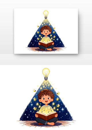 阅读点亮心灵之灯世界读书日卡通 阅读点亮心灵之灯世界读书日卡通