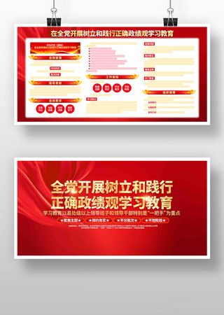 党建树立和践行正确政绩观学习教育宣传展板 党建树立和践行正确政绩观学习教育宣传展板