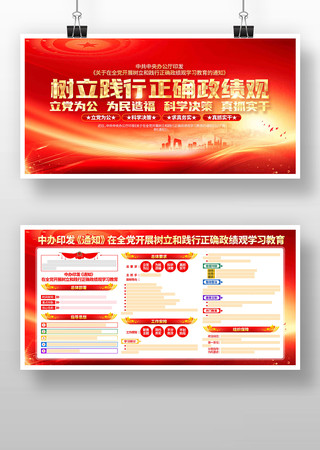 开展树立和践行正确政绩观学习教育党建展板 开展树立和践行正确政绩观学习教育党建展板