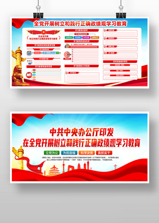 开展树立和践行正确政绩观学习教育党建展板 开展树立和践行正确政绩观学习教育党建展板