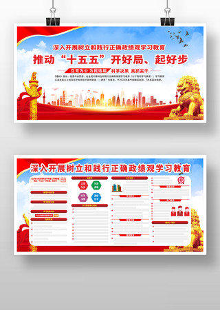 树立和践行正确政绩观学习教育党建展板 树立和践行正确政绩观学习教育党建展板