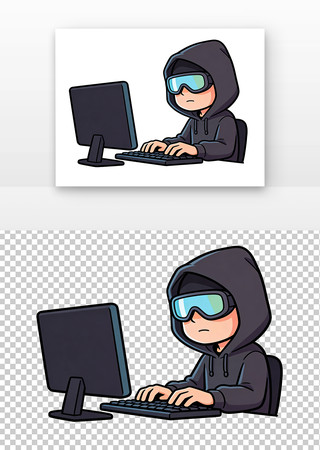 网络反黑客插画 网络反黑客插画