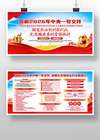 乡村振兴2026年中央一号文件展板 乡村振兴2026年中央一号文件展板