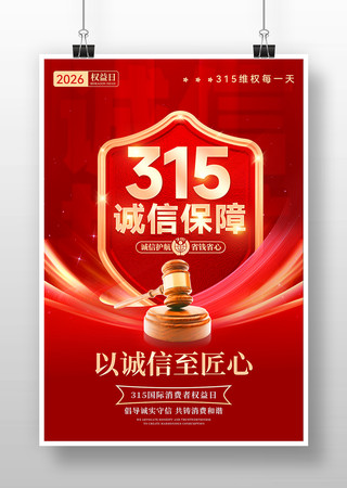 315诚信保障宣传海报 315诚信保障宣传海报