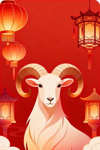 2027年羊年海报宣传背景 2027年羊年海报宣传背景