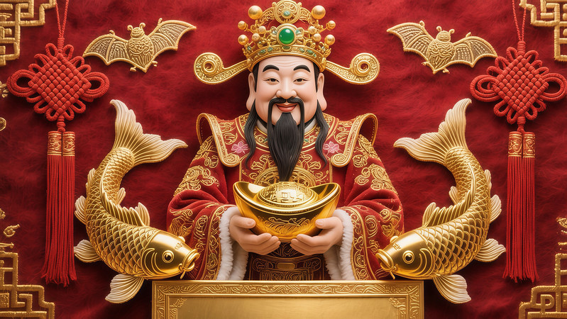 抱着元宝的财神 抱着元宝的财神