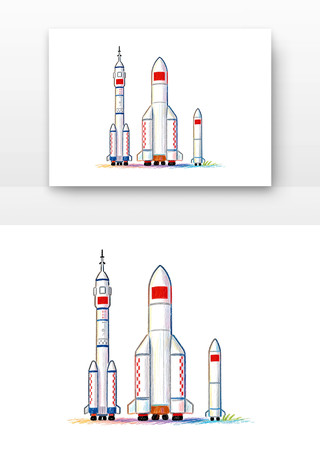 长征火箭家族中国航天日卡通 长征火箭家族中国航天日卡通