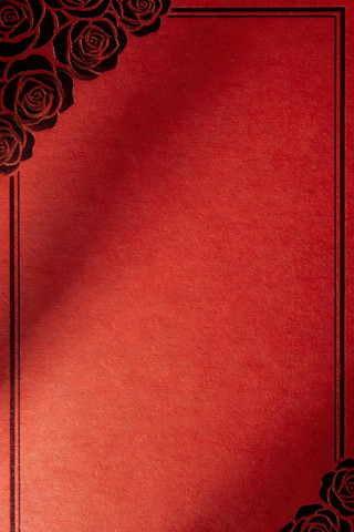 红色玫瑰边框背景图 红色玫瑰边框背景图