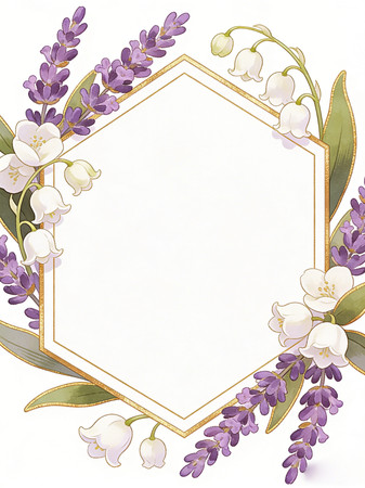 花卉六边形边框 花卉六边形边框
