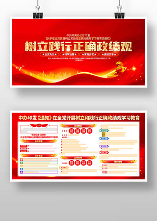 践行正确政绩观学习教育党建展板 践行正确政绩观学习教育党建展板