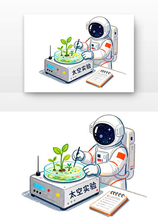 空间站科学实验中国航天日卡通 空间站科学实验中国航天日卡通