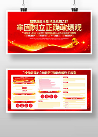 牢固树立正确政绩观学习教育党建展板 牢固树立正确政绩观学习教育党建展板