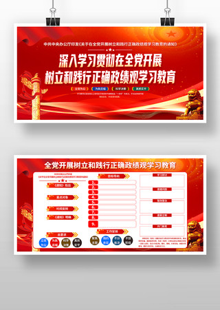 全党开展树立和践行正确政绩观学习教育展板 全党开展树立和践行正确政绩观学习教育展板