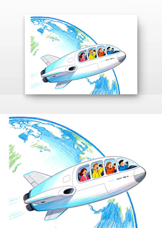 未来太空旅行中国航天日卡通 未来太空旅行中国航天日卡通