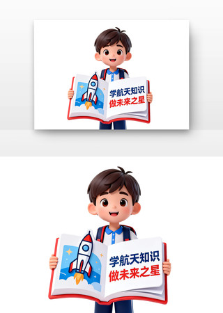 学航天知识做未来之星中国航天日卡通 学航天知识做未来之星中国航天日卡通