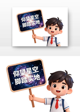 仰望星空脚踏实地中国航天日卡通 仰望星空脚踏实地中国航天日卡通