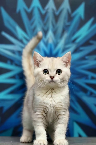 白色小猫特写 白色小猫特写