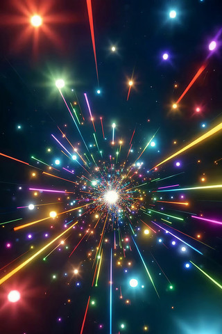 彩色光线粒子放射特效素材 彩色光线粒子放射特效素材