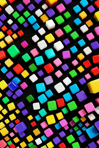 彩色立方体排列画面 彩色立方体排列画面