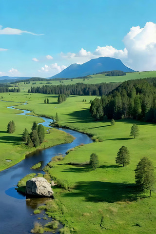 草原河流山林自然风光 草原河流山林自然风光