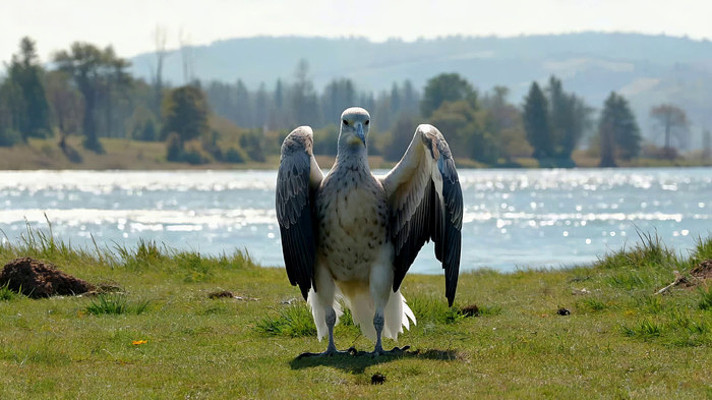 草原上展翅的大型猛禽 草原上展翅的大型猛禽