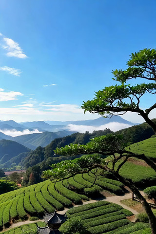 茶园自然风光远景 茶园自然风光远景