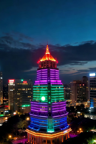 城市高楼灯光夜景 城市高楼灯光夜景