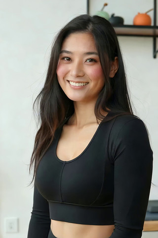 穿运动装微笑的女性 穿运动装微笑的女性